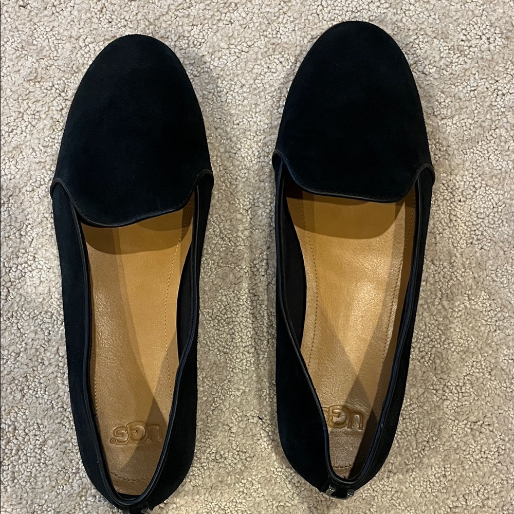 UGG Black Suede Women's Slip-On Loafers